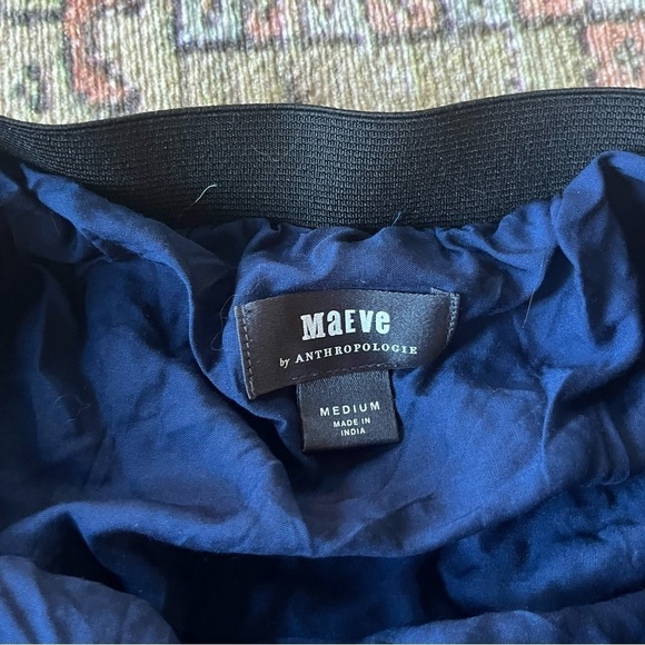 Maeve by Anthropologie Size Medium A-Line Ruffle Geometric Blue Skirt - Picture 5 of 6